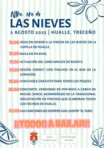 ¡Este sábado 2 de agosto se celebran Las Nieves en Hualle (Treceño)!
