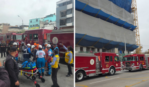 Derrumbe en obra inmobiliaria en San Miguel deja un fallecido y dos heridos: bomberos ya atienden la emergencia