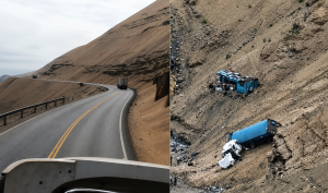 Cierran el Serpentín de Pasamayo: tránsito suspendido por camión que se despistó y cayó a un abismo