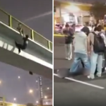 Joven termina hospitalizado tras caer de un puente peatonal en San Miguel mientras era grabado por sus amigos