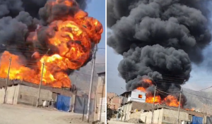 San Juan de Lurigancho: voraz incendio consume depósito de tíner en Jicamarca y moviliza 10 unidades de bomberos